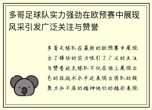 多哥足球队实力强劲在欧预赛中展现风采引发广泛关注与赞誉